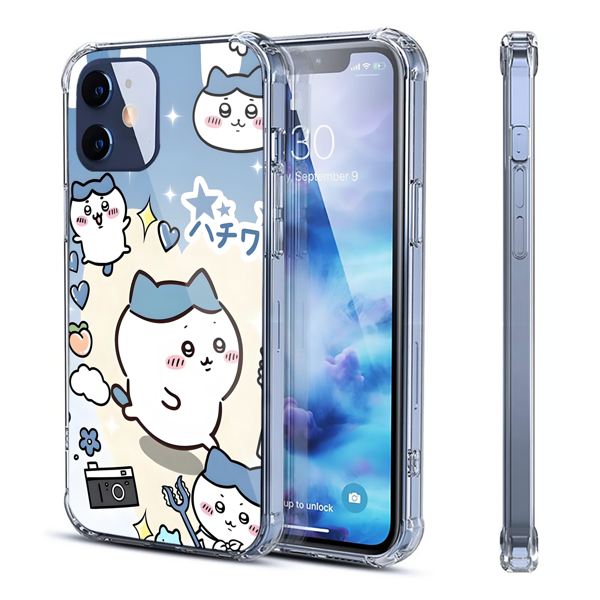（画像用） ちいかわ Chii-kawa 【iPhone 12シリーズ対応】透明スマホケース（クリアソフトケース）